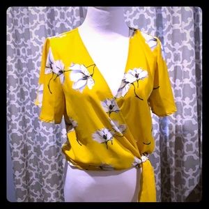 Cute Floral Wrap Top